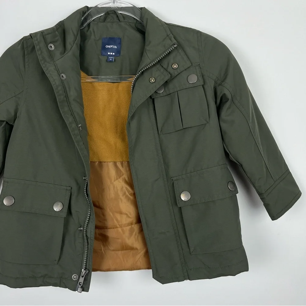 Gap Kids Green Puffy Coat Zip Jacket